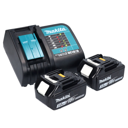 Taladro percutor inalámbrico Makita DHP 456 SF2X5 18 V 50 Nm + 2x baterías 3,0 Ah + cargador + set de accesorios 101 piezas + estuche