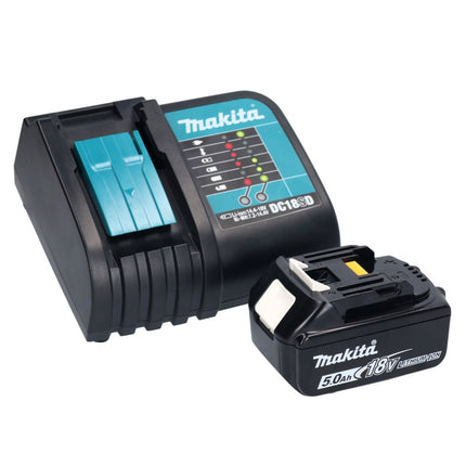 Taladro percutor inalámbrico Makita DHP 456 STX5 18 V 50 Nm + 1x batería 5,0 Ah + cargador + set de accesorios 101 piezas + estuche