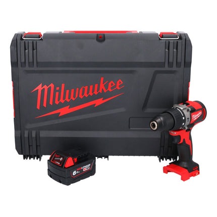 Taladro percutor inalámbrico Milwaukee M18 BLPD2-601X 18 V 82 Nm sin escobillas + 1x batería 6,0 Ah + caja HD - sin cargador