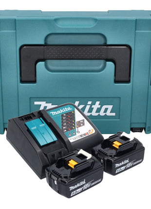 Makita Power Source Kit 18 V mit 2x BL 1850 B 5,0 Ah Akku + DC 18 RC Schnellladegerät + Makpac ( 197624-2 )