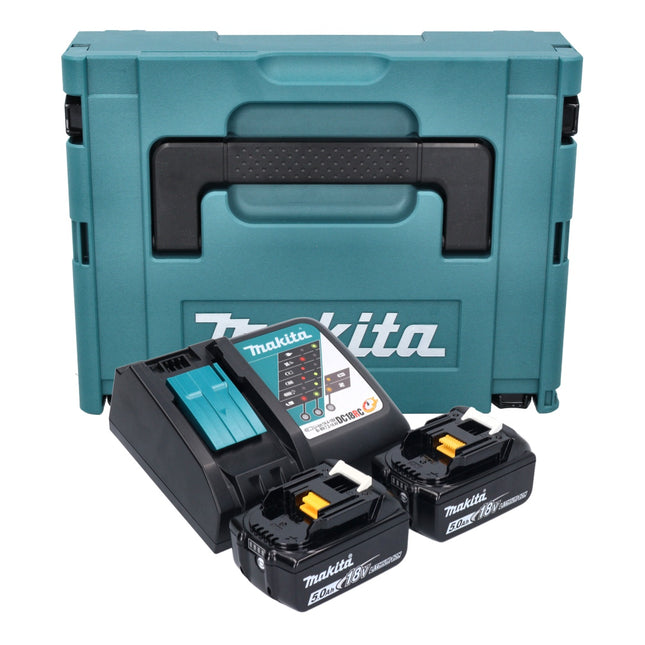 Makita Power Source Kit 18 V con 2x BL 1850 B 5.0 Ah batería + DC 18 RC cargador rápido + Makpac ( 197624-2 )