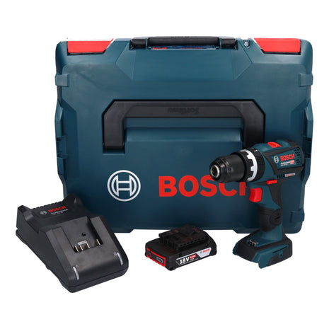 Bosch GSB 18V-60 C Professional Perceuse-visseuse à percussion sans fil 60 Nm 18V Brushless + 1x Batterie 2,0 Ah + Chargeur + Coffret L-Boxx