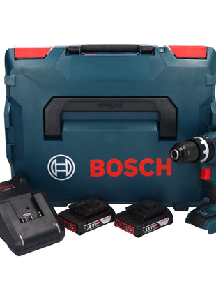 Bosch GSB 18V-60 C Taladro percutor inalámbrico profesional 18 V 60 Nm sin escobillas + 2x baterías 2,0 Ah + cargador + L-Boxx