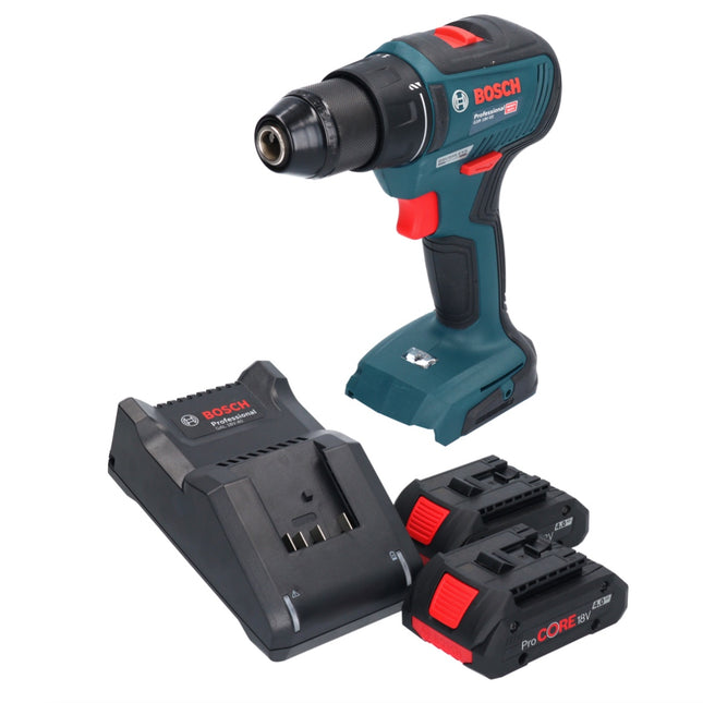 Taladradora atornilladora a batería Bosch GSR 18V-55 Professional 18 V 55 Nm sin escobillas + 2 baterías ProCORE 4,0 Ah + cargador