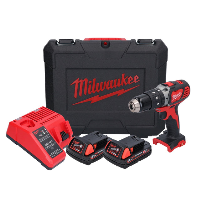 Taladro percutor inalámbrico Milwaukee M18 BPD-202C 18 V 60 Nm (4933443515) + 2x baterías 2,0 Ah + cargador + estuche