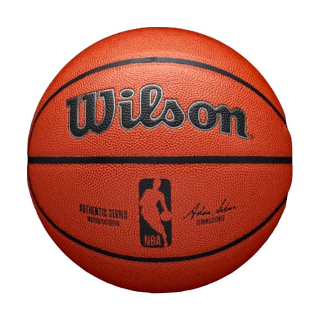 Wilson Basketball NBA Authentic Series Interior/Exterior Cuero Mixto Tamaño: 7 Naranja