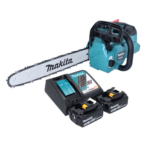 Tronçonneuse à batterie Makita DUC 406 RTB 36 V (2x 18 V) 40 cm sans balais + 2x batterie 5,0 Ah + chargeur