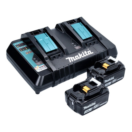 Motosierra de batería Makita DUC 356 PFB 36 V (2x 18 V) 35 cm sin escobillas + 2x batería 3,0 Ah + cargador doble