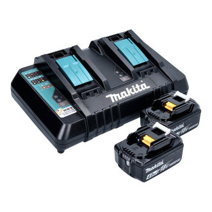Motosierra de batería Makita DUC 356 PMB 36 V (2x 18 V) 35 cm sin escobillas + 2x batería 4,0 Ah + cargador doble