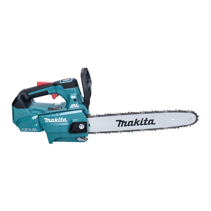 Motosierra de batería Makita DUC 356 PTB 36 V (2x 18 V) 35 cm sin escobillas + 2x batería 5,0 Ah + cargador doble