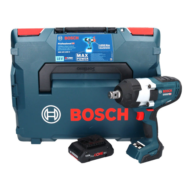 Bosch GDS 18V-1050 H atornillador de impacto inalámbrico 18 V 1050 Nm 3/4" Biturbo Brushless + 1x batería ProCORE 4,0 Ah + L-Boxx - sin cargador