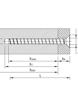 HECO MULTI MONTI plus F anclaje de tornillo 7,5 x 80 mm 200 piezas (4x 48515) tornillo para hormigón, cabeza avellanada, accionamiento en T, galvanizado azul, A2K