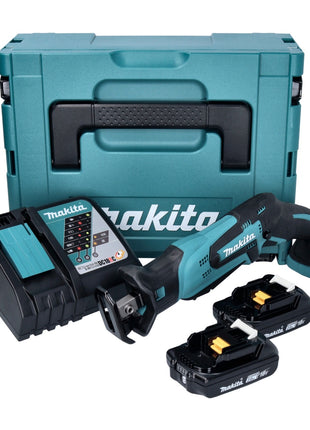 Makita DJR 185 RAJ sierra de sable a batería 18 V + 2x baterías 2.0 Ah + cargador + Makpac