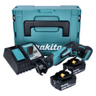 Makita DJR 185 RMJ cordless reciprocating saw 18 V + 2x battery 4.0 Ah + charger + Makpac