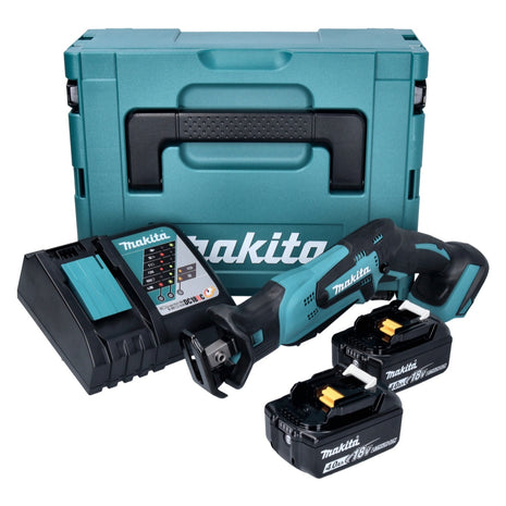 Makita DJR 185 RMJ sierra sable a batería 18 V + 2x baterías 4,0 Ah + cargador + Makpac