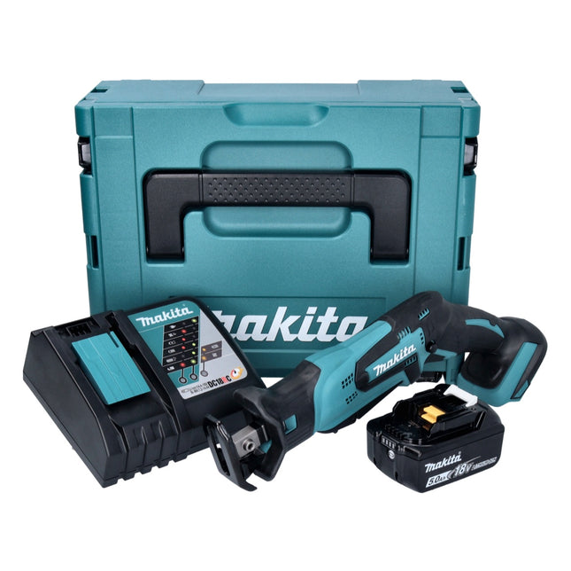 Sierra de sable sin cable Makita DJR 185 RT1J 18 V + 1x batería 5.0 Ah + cargador + Makpac