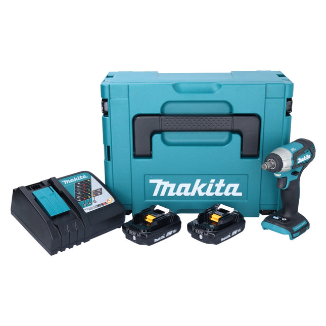 Makita DTW 181 RAJ cordless impact wrench 18 V 210 Nm 1/2" brushless + 2x rechargeable battery 2.0 Ah + charger + Makpac
