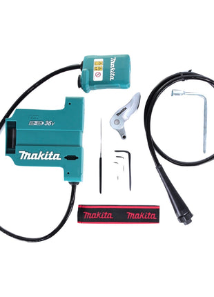 Tijeras de podar a batería Makita DUP 361 PM 36 V (2x 18 V) + 2x baterías 4,0 Ah + cargador doble + bolsa