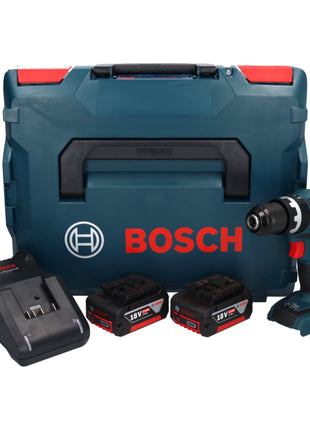 Bosch GSB 18V-60 C Taladro percutor inalámbrico profesional 18 V 60 Nm sin escobillas (06019G210B) + 2 baterías de 5,0 Ah + cargador + L-Boxx