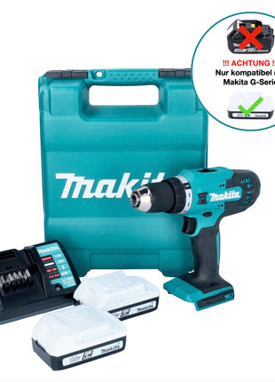 Makita DF 488 DWE Akku Bohrschrauber 18 V 42 Nm G-Serie + 2x Akku 1,5 Ah + Ladegerät + Koffer - Toolbrothers