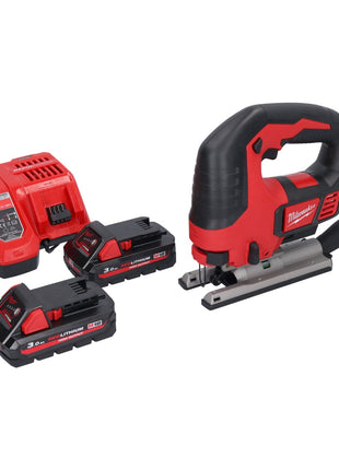 Sierra de calar a batería Milwaukee M18 BJS-302 18 V + 2x baterías 3.0 Ah + cargador