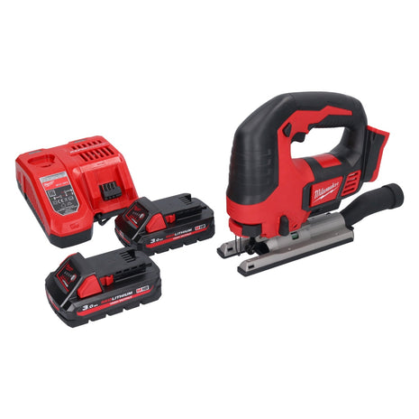 Sierra de calar a batería Milwaukee M18 BJS-302 18 V + 2x baterías 3.0 Ah + cargador