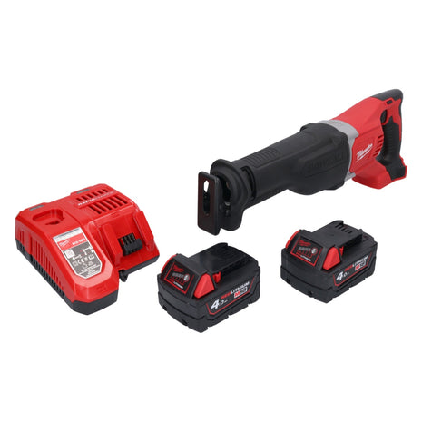 Milwaukee M18 BSX-402 akumulatorowa piła szablasta 18 V + 2x akumulator 4,0 Ah + ładowarka