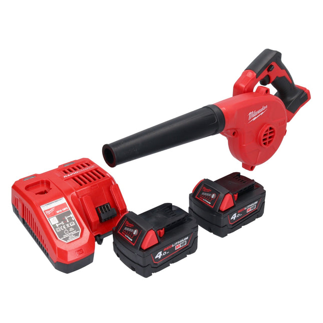 Milwaukee M18 BBL-402 cordless blower 18 V + 2x battery 4.0 Ah + charger