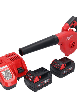 Soplador a batería Milwaukee M18 BBL-602 18 V + 2x baterías 6,0 Ah + cargador