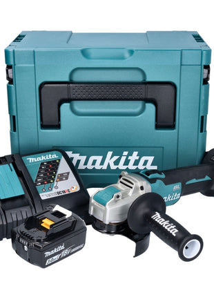 Makita DGA 521 RF1X1J amoladora angular a batería 18 V 125 mm X-LOCK Brushless + 1x batería 3.0 Ah + cargador + Makpac