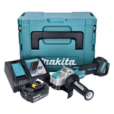 Makita DGA521RF1X1J Meuleuse d'angle sans fil 125 mm 18V - X-LOCK Brushless + 1x Batterie 3,0 Ah + Chargeur + Coffret Makpac