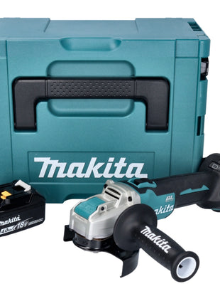 Amoladora angular a batería Makita DGA 521 M1X1J 18 V 125 mm X-LOCK Brushless + 1x batería 4,0 Ah + Makpac - sin cargador