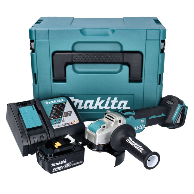 Makita DGA 521 RM1X1J Amoladora angular sin cable 18 V 125 mm X-LOCK Brushless + 1x batería recargable 4,0 Ah + cargador + Makpac