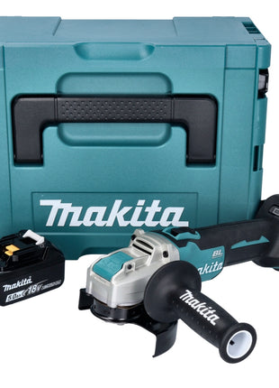 Amoladora angular a batería Makita DGA 521 T1X1J 18 V 125 mm X-LOCK Brushless + 1x batería 5,0 Ah + Makpac - sin cargador