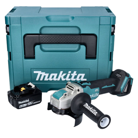 Amoladora angular a batería Makita DGA 521 G1X1J 18 V 125 mm X-LOCK Brushless + 1x batería 6,0 Ah + Makpac - sin cargador