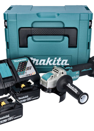 Amoladora angular a batería Makita DGA 521 RGX1J 18 V 125 mm X-LOCK Brushless + 2x baterías 6,0 Ah + cargador + Makpac