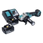 Amoladora angular a batería Makita DGA 521 RGX1 18 V 125 mm X-LOCK sin escobillas + 2x baterías 6,0 Ah + cargador