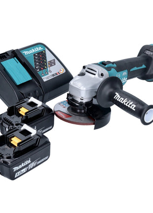 Makita DGA 513 RT akumulatorowa szlifierka kątowa 18 V 125 mm bezszczotkowa + 2x akumulator 5,0 Ah + ładowarka