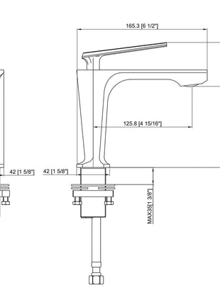 Rosenhahn & Söhne Vilm M Design Badarmatur Wasserhahn Badezimmer - Armatur Bad [Chrom] - Heiß + Kalt Waschtischarmatur + Anschlussschläuche - Toolbrothers