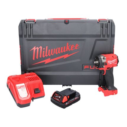 Llave de impacto inalámbrica Milwaukee M18 FIW2F38-201X 18 V 339 Nm 3/8" sin escobillas + 1x batería 2,0 Ah + cargador + caja HD