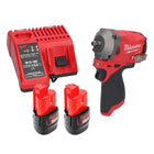 Avvitatore a impulsi a batteria Milwaukee M12 FIW38-202C 12 V 339 Nm 3/8