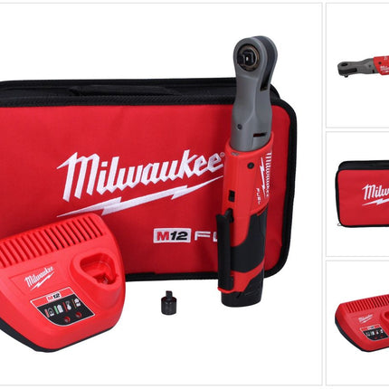 Cliquet à batterie Milwaukee M12 FIR38-201B 12 V 75 Nm 3/8" (4933459799) sans balais + 1x batterie 2,0 Ah + chargeur + sac