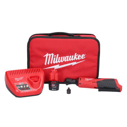 Milwaukee M12 IR-201B cricchetto a batteria 12 V 47 Nm 3/8" + 1x batteria ricaricabile 2.0 Ah + caricabatterie + borsa ( 4933441720 )