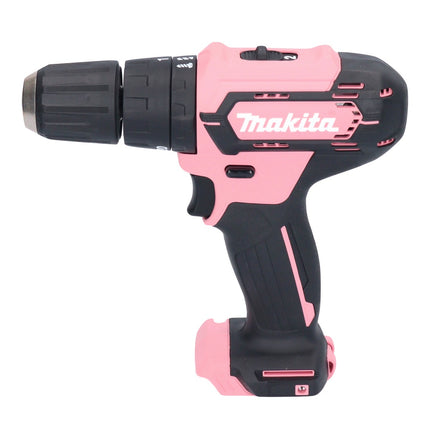 Taladro percutor inalámbrico Makita HP 333 DSAP 12 V 30 Nm rosa + 1x batería 2,0 Ah + cargador + funda + maletín