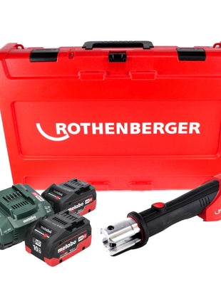 Rothenberger ROMAX 4000 zaciskarka akumulatorowa 18 V elektrohydrauliczna + 2x akumulator 10,0 Ah CAS + ładowarka + walizka