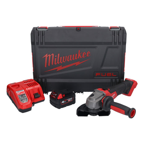 Amoladora angular a batería Milwaukee M18 FSAG125X-401X 18 V 125 mm sin escobillas + 1x batería 4,0 Ah + cargador + caja HD