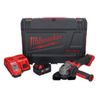 Amoladora angular a batería Milwaukee M18 FSAG125X-501X 18 V 125 mm sin escobillas + 1x batería 5,0 Ah + cargador + caja HD