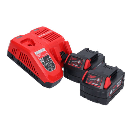 Amoladora angular a batería Milwaukee M18 FSAG125X-602X 18 V 125 mm sin escobillas + 2x baterías 6,0 Ah + cargador + caja HD
