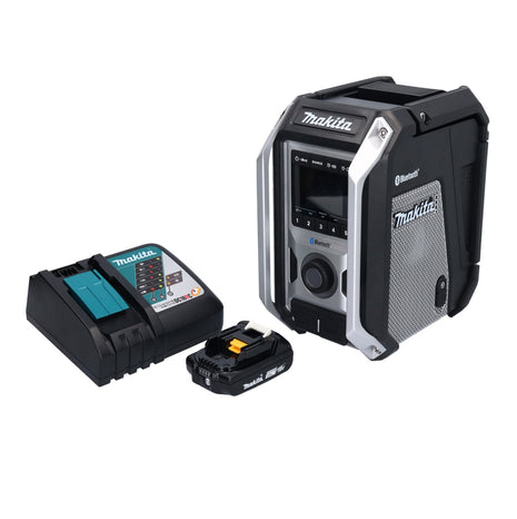 Makita DMR 114 RA1B radio batería 12 V - 18 V Bluetooth IP65 + 1x batería 2,0 Ah + cargador