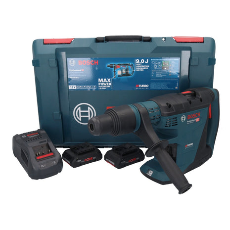 Bosch GBH 18V-40 C Taladro percutor inalámbrico profesional 18 V 9,0 J SDS max BITURBO Brushless + 2x batería ProCORE 4,0 Ah + cargador + XL-BOXX